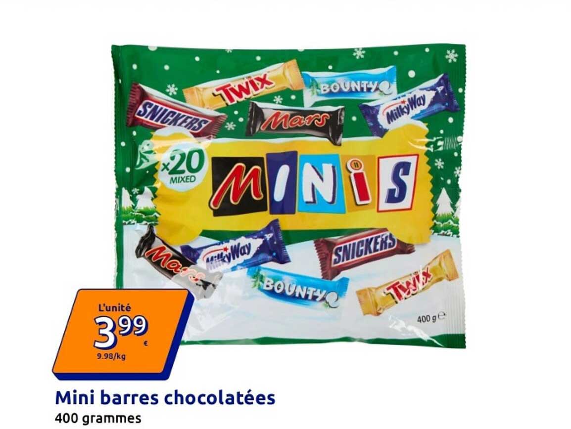 Mini barres chocolatées
