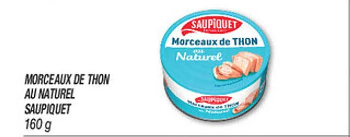 Morceaux de thon au naturel SAUPIQUET 160 g