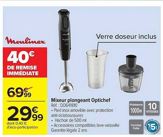 Moulinex Mixeur plongeant Optichef