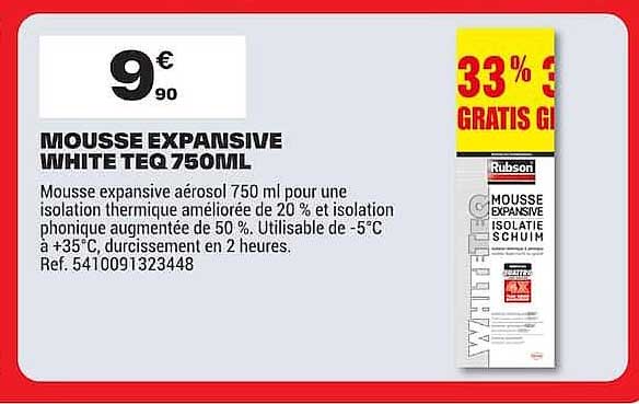 MOUSSE EXPANSIVE WHITE TEQ 750ML