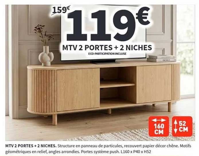 MTV 2 PORTES + 2 NICHES