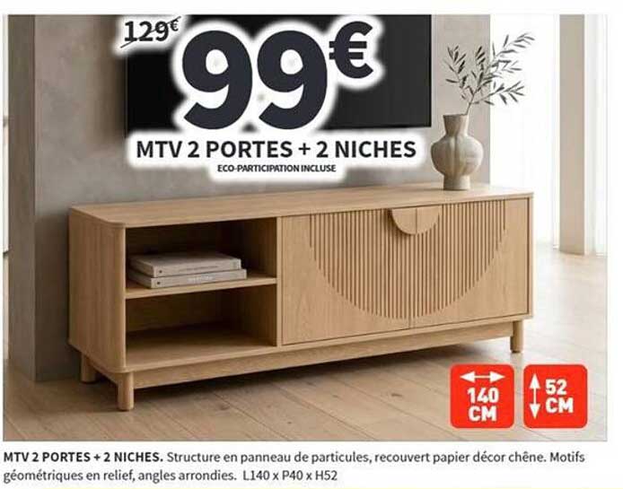 MTV 2 PORTES + 2 NICHES