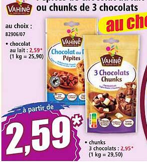 ou chunks de 3 chocolats