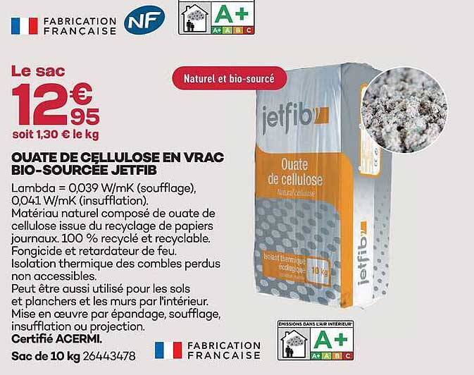 OUATE DE CELLULOSE EN VRAC BIO-SOURCEE JETFIB