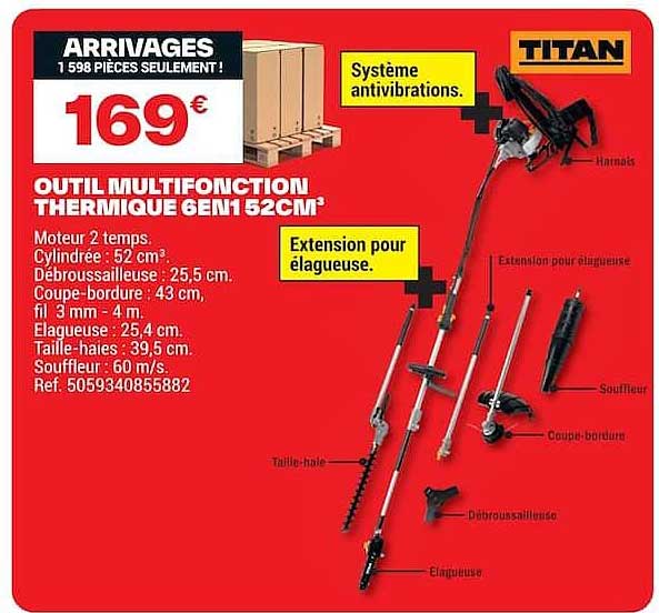 OUTIL MULTIFONCTION THERMIQUE 6EN1 52CM³