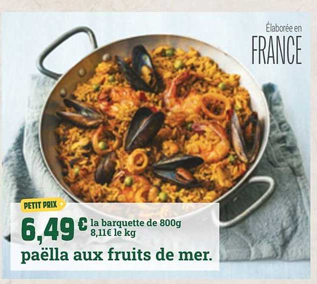 paëlla aux fruits de mer.