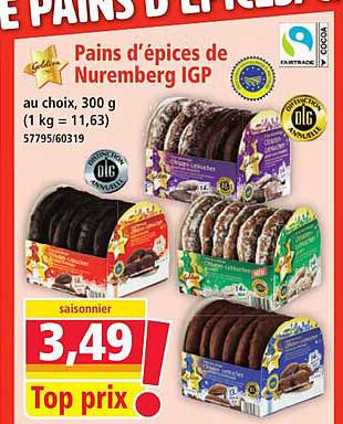 Pains d'épices de Nuremberg IGP