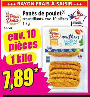 Panés de poulet(a) croustillants, env. 10 pièces 1 kg