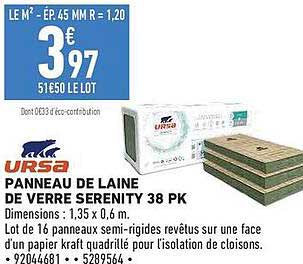 Panneau de laine de verre Serenity 38 PK