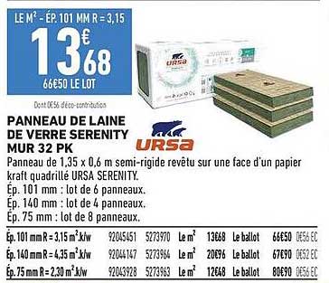 PANNEAU DE LAINE DE VERRE SERENITY MUR 32 PK