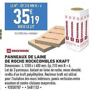Panneaux de laine de roche Rockwool