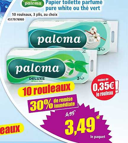 Papier toilette parfumé pure white ou thé vert