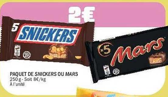 PAQUET DE SNICKERS OU MARS