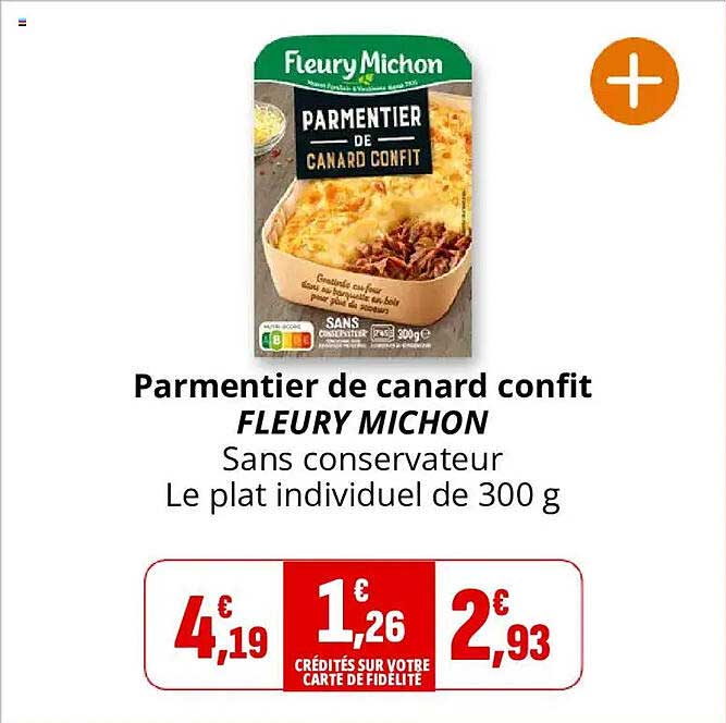 Parmentier de canard confit FLEURY MICHON