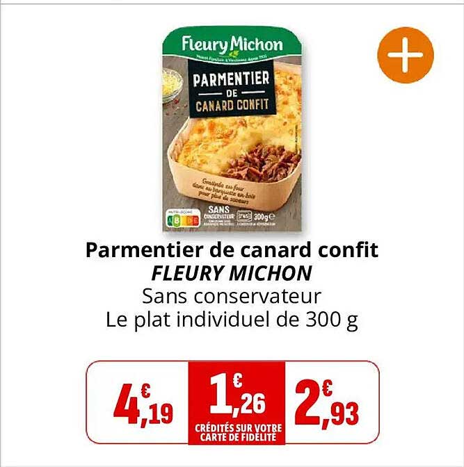 Parmentier de canard confit FLEURY MICHON