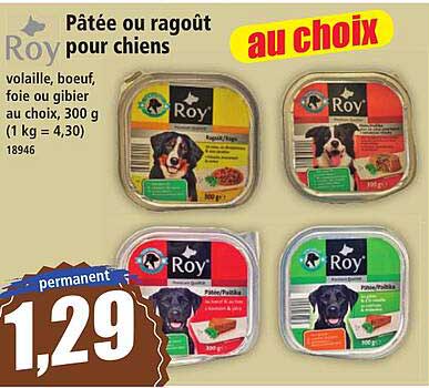 Pâtée ou ragoût pour chiens au choix