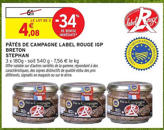 PÂTÉS DE CAMPAGNE LABEL ROUGE IGP BRETON STEPHAN
