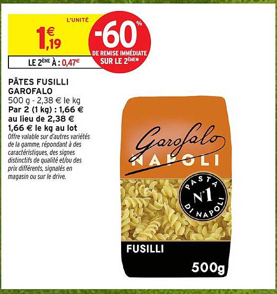PÂTES FUSILLI GAROFALO