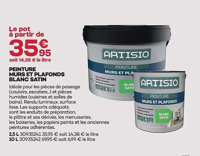 PEINTURE MURS ET PLAFONDS BLANC SATIN