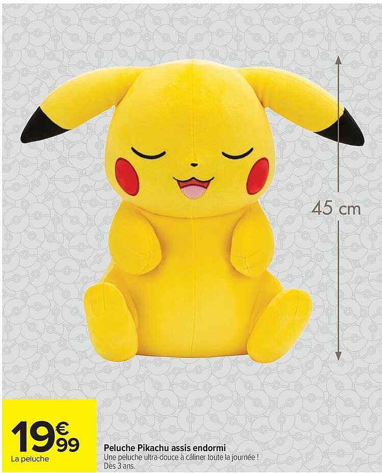Peluche Pikachu assis endormi