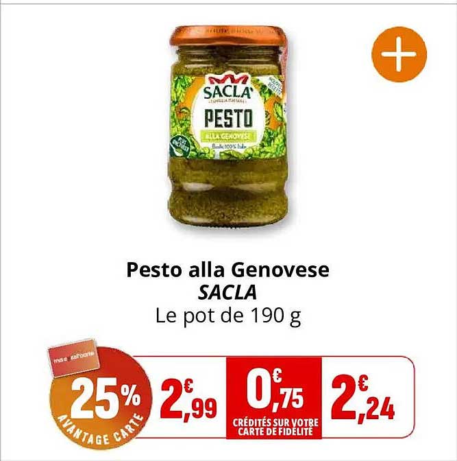 Pesto alla Genovese SACLA Le pot de 190 g