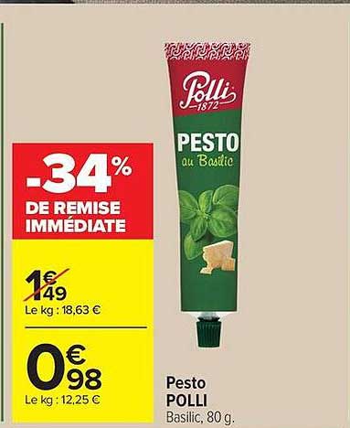 Pesto POLLI Basilic, 80 g