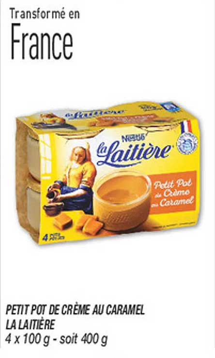 PETIT POT DE CRÈME AU CARAMEL LA LAITIÈRE 4 x 100 g - soit 400 g