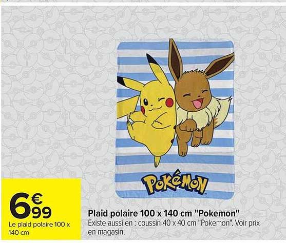 Plaid polaire 100 x 140 cm "Pokemon"