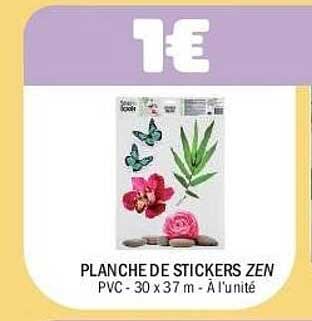 PLANCHE DE STICKERS ZEN PVC - 30 x 37 m - À l'unité