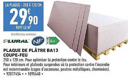 PLAQUE DE PLÂTRE BA13 COUPE-FEU
