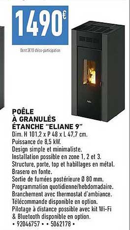 POÊLE À GRANULÉS ÉTANCHE “ELIANE 9”