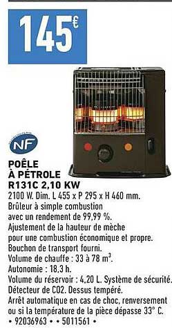 POÊLE À PÉTROLE R131C 2,10 KW