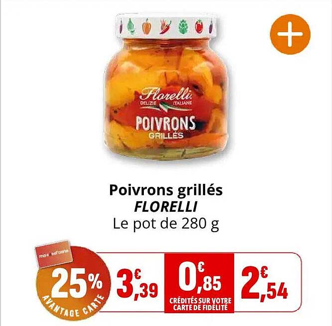 Poivrons grillés FLORELLI Le pot de 280 g