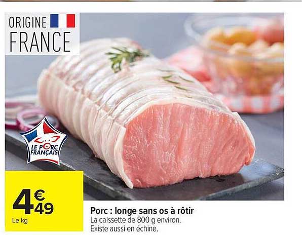 Porc : longe sans os à rôtir