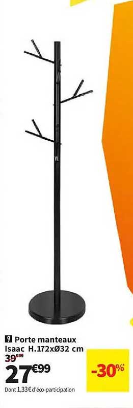 Porte manteaux Isaac H.172xØ32 cm