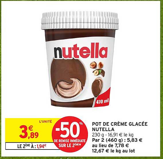 POT DE CRÈME GLACÉE NUTELLA