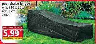 pour chaise longue env. 210 x 80 x 40/80 cm 74020