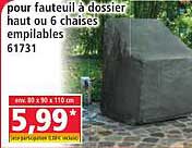 pour fauteuil à dossier haut ou 6 chaises empilables 61731