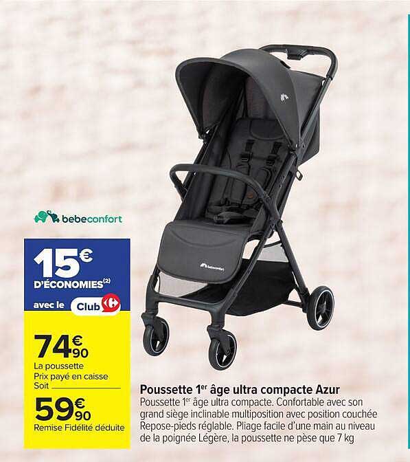 Poussette 1er âge ultra compacte Azur