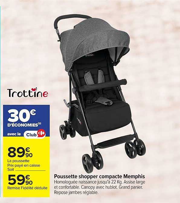 Poussette shopper compacte Memphis