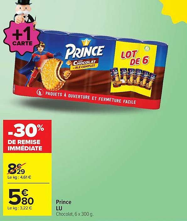 Prince LU Chocolat, 6 x 300 g.