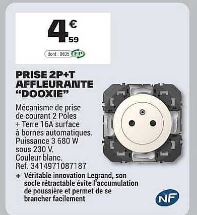 PRISE 2P+T AFFLEURANTE “DOOXIE”
