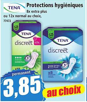 Protections hygiéniques 8x extra plus ou 12x normal au choix, 77472