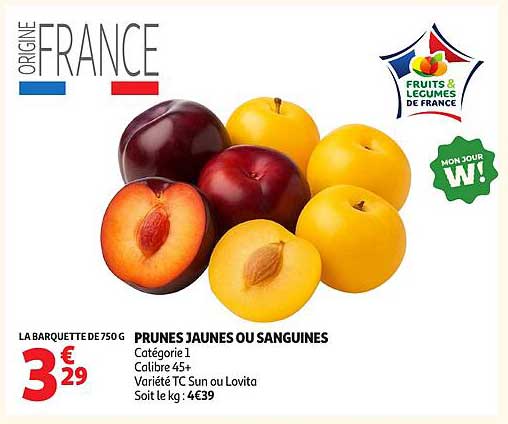 PRUNES JAUNES OU SANGUINES