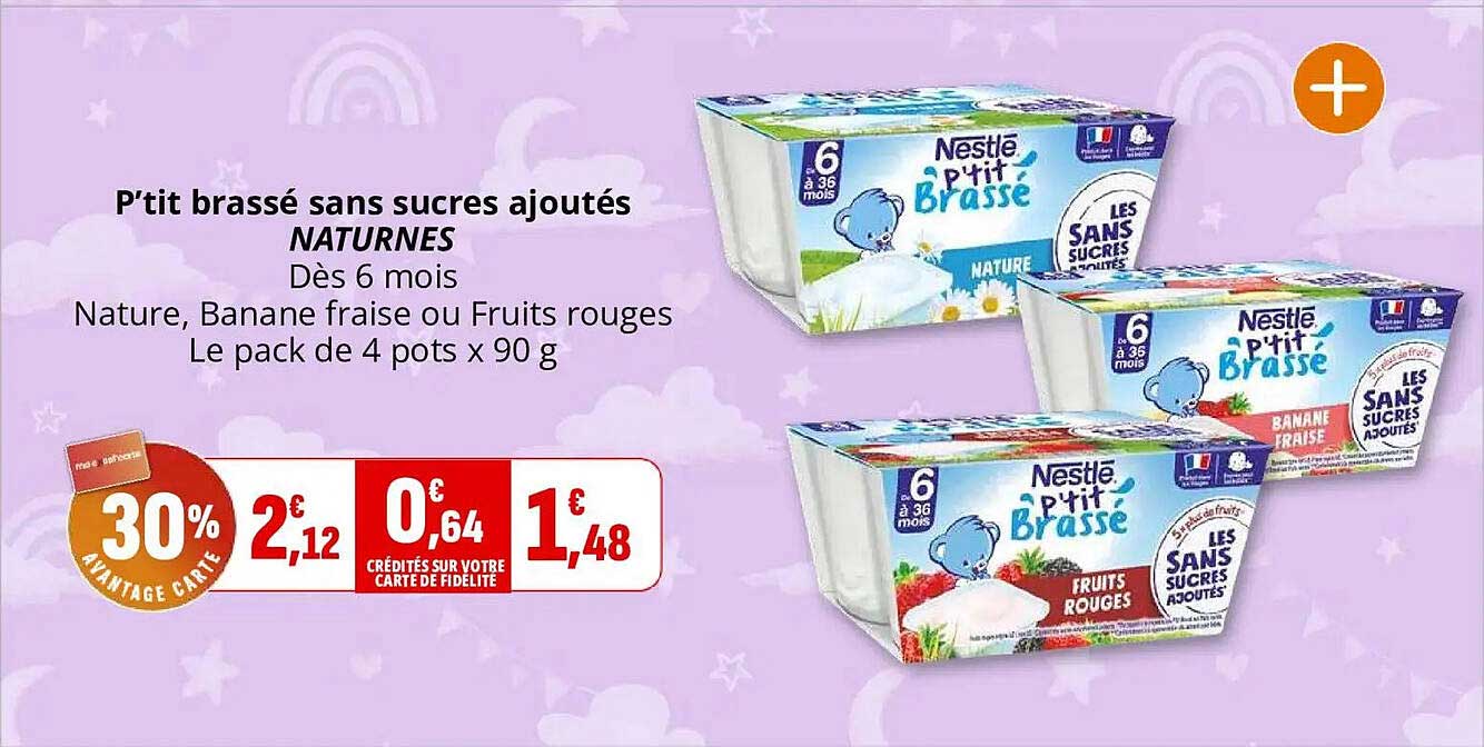 P’tit brassé sans sucres ajoutés NATURNES