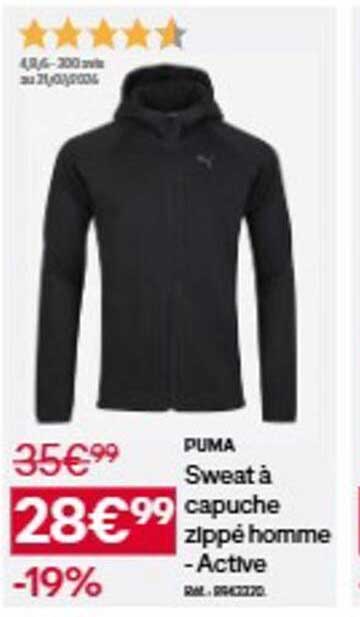 PUMA Sweat à capuche zippé homme - Active