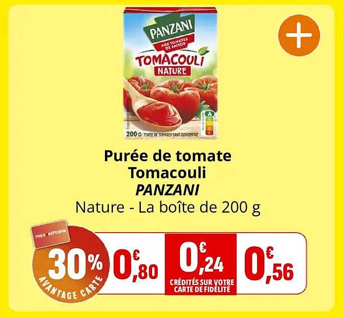 Purée de tomate Tomacouli PANZANI Nature - La boîte de 200 g
