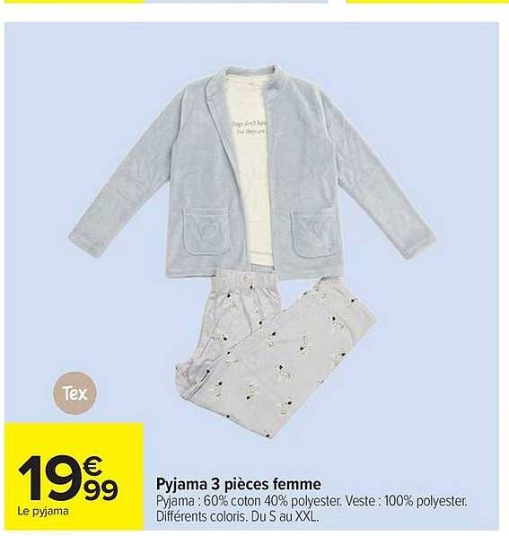 Pyjama 3 pièces femme