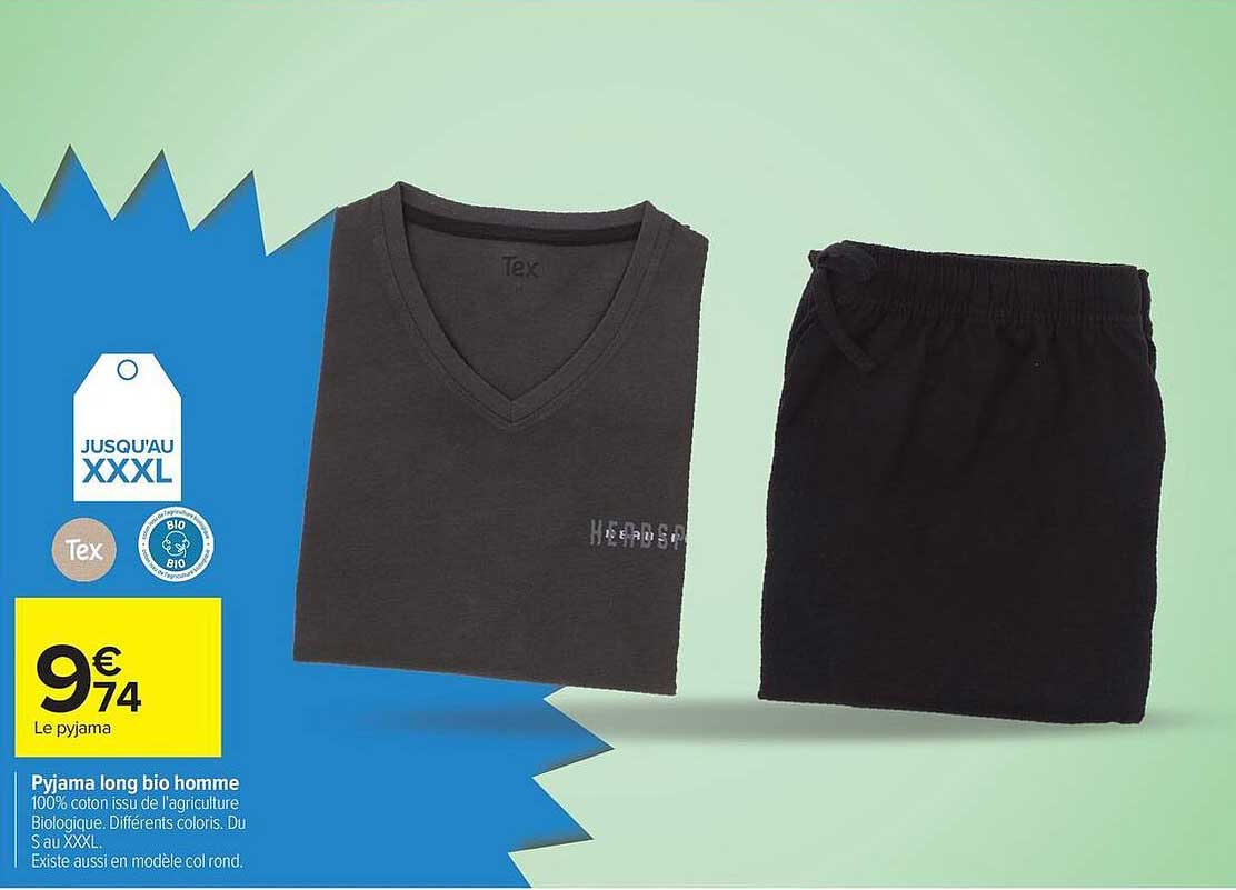 Pyjama long bio homme