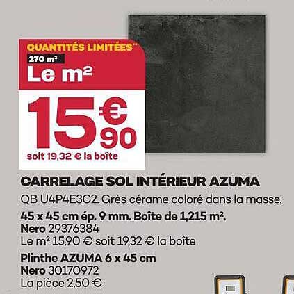 QUANTITÉS LIMITÉES* 270 m² Le m²
